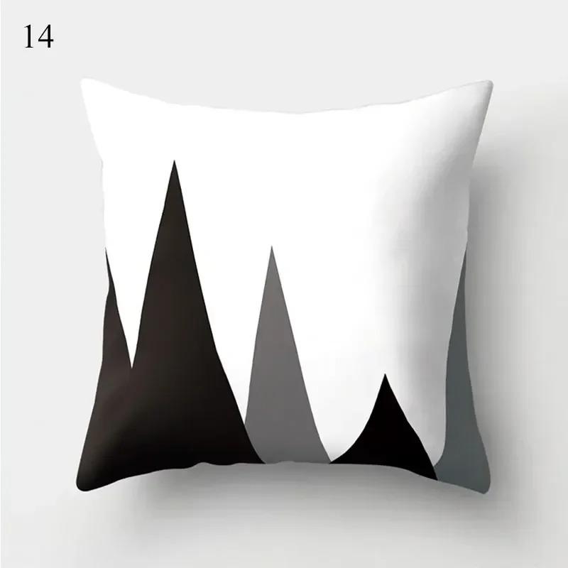 Black and White Geometric Cushion Cover Pillowcase Home Decoration Suitable for Bedroom Sofa Car