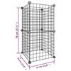 3114031 vidaXL Cage animaux de compagnie à 8 panneaux Noir 35x35 cm Acier