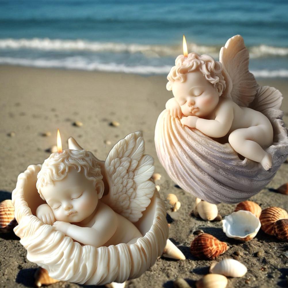 3D DIY Blume Engel Kerze Silikonform Flügel Junge Engel Kerzenform Rosenblume Engel Beton Zement Gipsformen