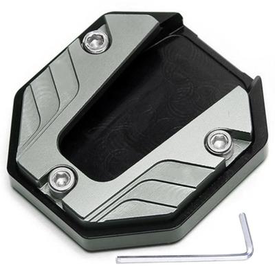 Bike Side Stand Plate Dress Up Parts Alloy Universal Side Stand Parts Honda Yamaha Kawasaki Suzuki (Gray)