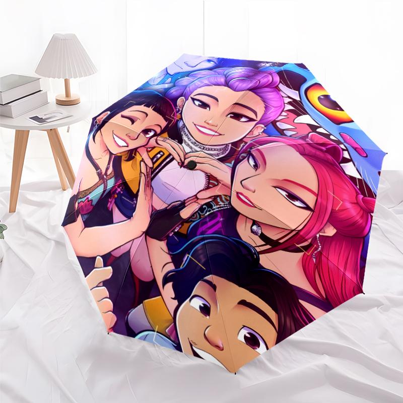 1pc KPop Demon Hunters12 Umbrella, Sun Protection, And UV Shielding. It Has Eight Sturdy Ribs for Outdoor Use And Perfect Gift