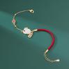 2023 Women's Jade Rabbit Blessing Bracelet: Red String Hetian Jade & Lucky Beads for Year of the Rabbit