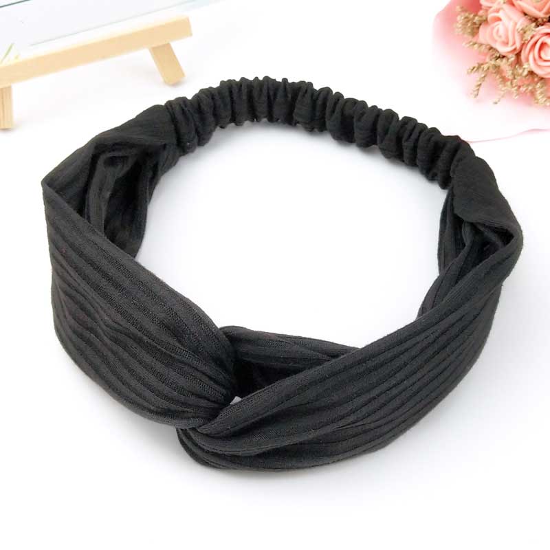 Scrunchies Frau Geknoteter Turban Haaraccessoires für Mädchen Stirnband Turban Elastisches Haarband Kopfwickel Gestreifte Haar-Scrunchies