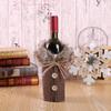 New Christmas Decorations, Linen Fur Collars Wine Bottle Covers, Holiday Decorations Props Wholesale In Stock