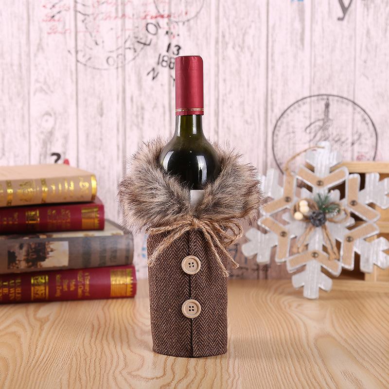 Penutup botol anggur Natal dekorasi Selamat Natal untuk rumah manusia salju Natal dekorasi meja, hadiah Natal Selamat Tahun Baru
