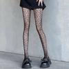 JK Lolita Girls Hollow Out Fishnet Pantyhose Japanese Style Y2k Uniform Gothic Red White Mesh Tights Women Sexy Lace Stockings