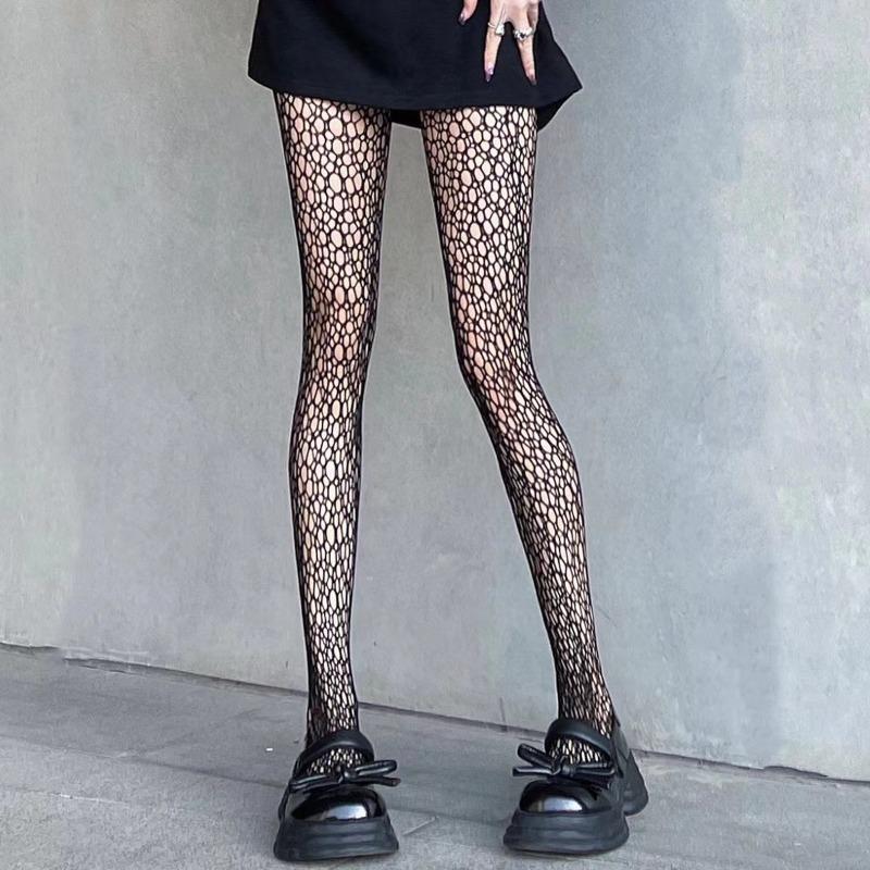 JK Lolita Dívky Průsvitné Síťované Punčochové Kalhoty Japonský Styl Y2k Uniforma Gotické Červené Bílé Síťované Punčochy Dámské Sexy Krajkové Punčochy