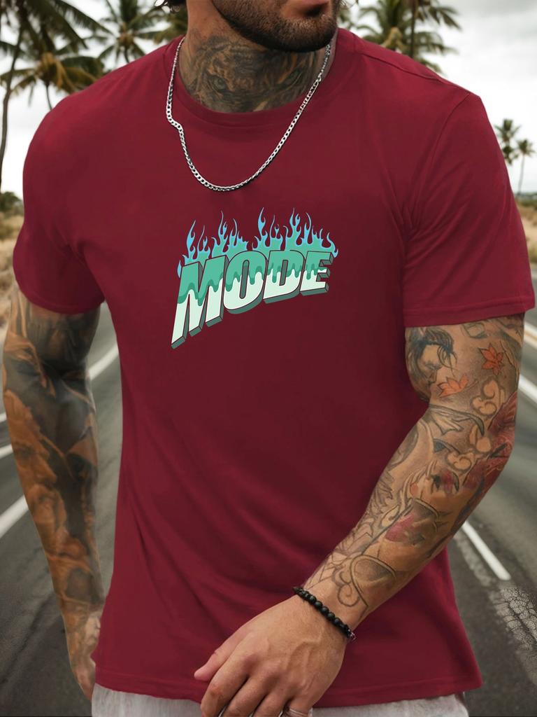 Short Sleeve TShirt MODE Mens 100 Cotton Pattern Printed Shirt Summer Round Neck Breathable Casual Fashion Cool Tee
