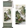 lanermoon Lanermoon Chinese Tradditional Landscape Silk Scroll Painting,Mountain and Waterfall Modern Hanging Paintings for Office Living Room