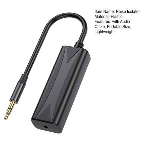 Ground Loop Noise Isolator with 3.5mm Audio Cable Car Audio Home Stereo System Noise Filter Humming Hissing Buzzing Sound Eliminator Reducer