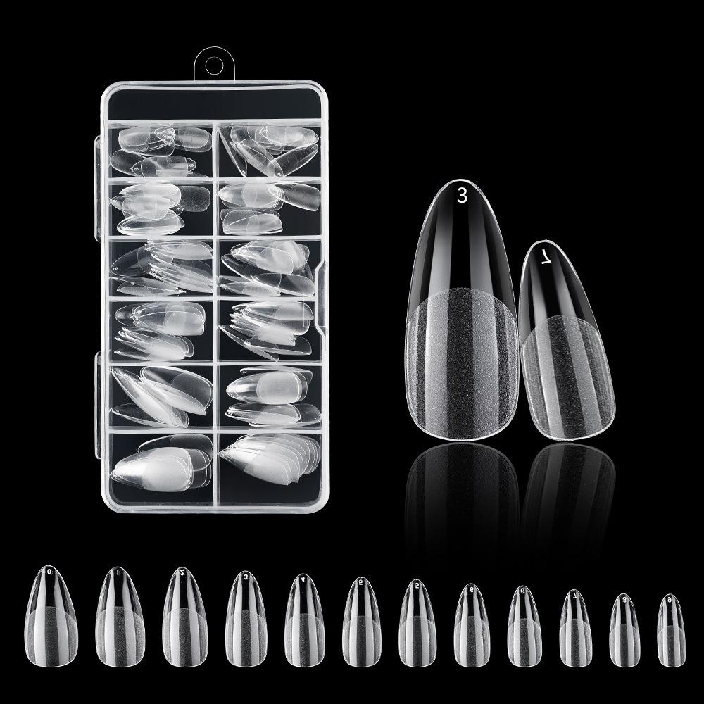 120 Pieces/box Extension False Nail Tips Acrylic Fake Finger UV Gel Polish Quick Building Mold Sculpted Full Cover Nail Tips Manicures Tool Set
