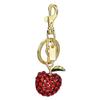Metal Keychain Cute Fruit Diamond Apple Key Ring Pendant Bag Key Ring Accessories Women