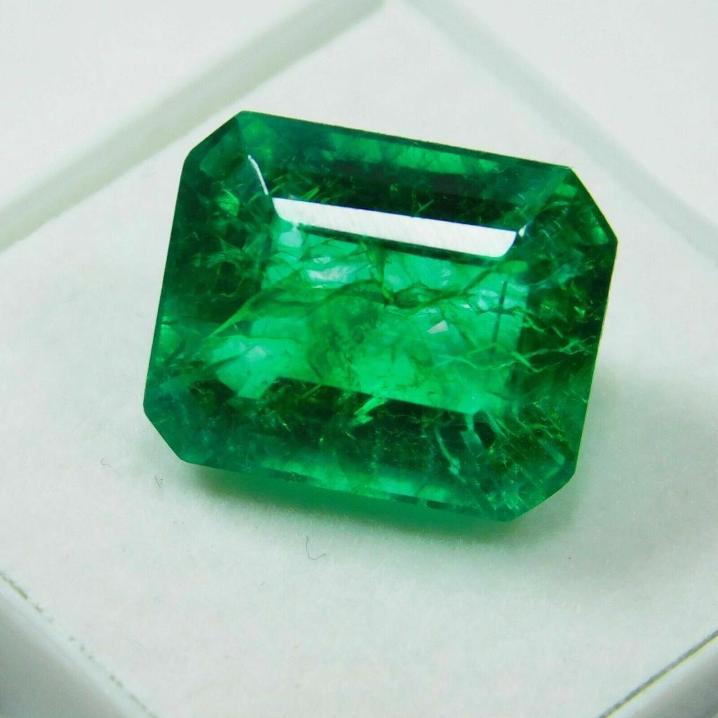 Natural Green Emerald Loose Gemstone 6 ct Colombian Emerald Cut for Jewelry Making and Crafts