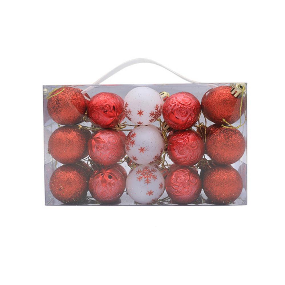 

30pcs 4CM Christmas Ball Set Shatterproof Hanging Ornament Christmas Tree Decoration Pendant Home красный