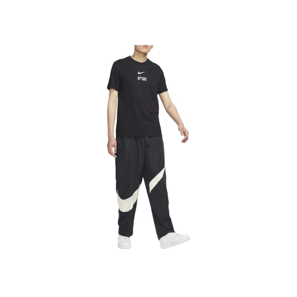 Nike Embroidered Logo Woven Straight-Leg Casual Pants Men Bottoms Black FB7881-010