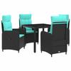 Outdoor Table Set 5 Pcs Poly Rattan