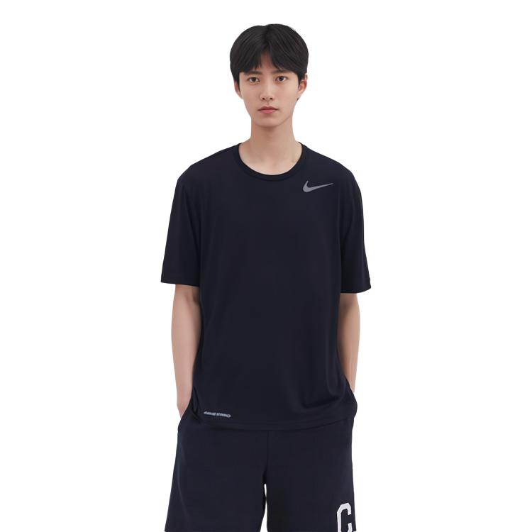 Nike T Shirts Men's Black Crew Neck Moderate Straight Fit CJ4612-010