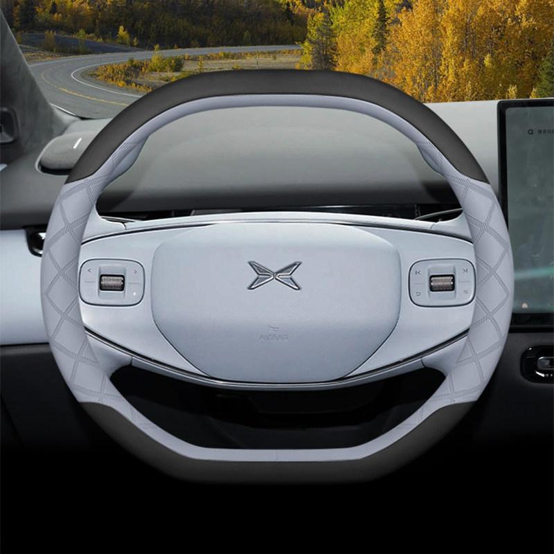 For Xpeng P7+ G7 Extended Range G6 2026 Leather Car Steering Wheel Cover Anti-slip Steering Wheel Sleeve Car Handle Sleeve Case
