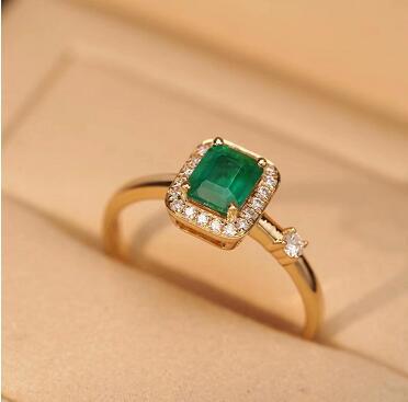 

Women s Creative Square Paraiba Ring 925 Silver Vintage Models Jewellery Coloured Zircon Fashion Emerald Ring Women Party Gifts 8 зелений