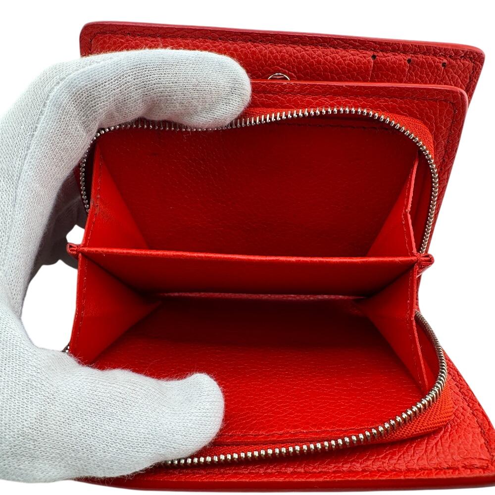 Louis Vuitton M82103 Yayoi Kusama Collaboration Dot Pattern Monogram Ann Platt Leather LVxYK Portefeuille Claire Bifold Wallet Red Leather Women Used
