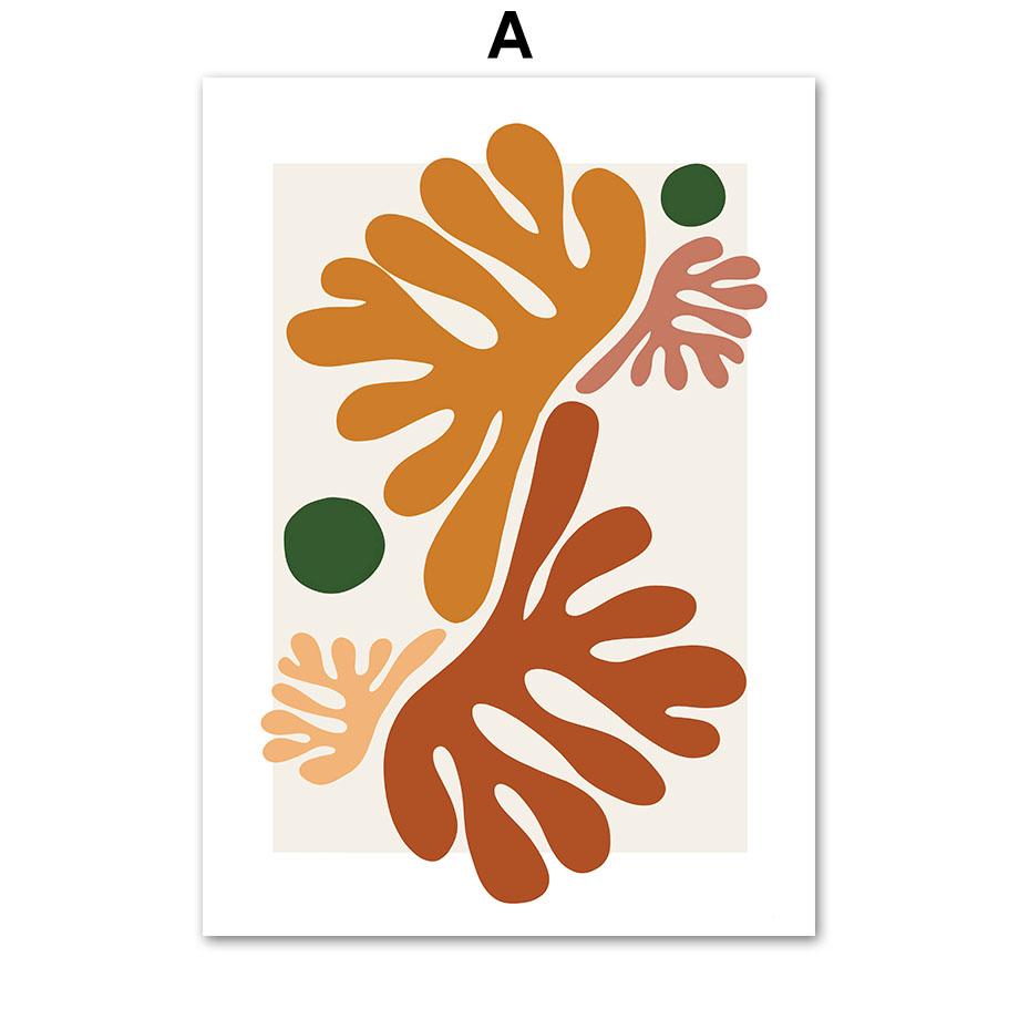 Boho Abstract Line Geometry Women Face Leaf Plant Pigeon Art Prints, Canvas Painting Posters, Wall Pictures, Living Room, Home D