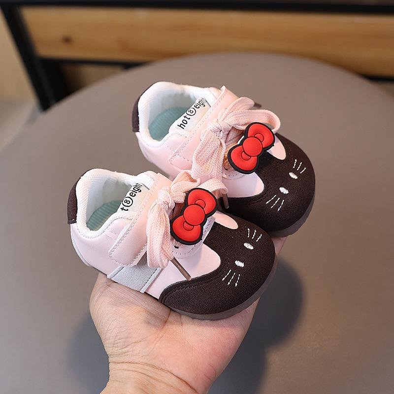 

Весенне-осенние кеды для девочек для скейтборда, Мягкие ходунки для малышей, Детские немецкие кожаные кроссовки для 1-2 лет. 17 розовый