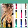 Damen Jumbo Bunte Flechtfrisur Farbverlauf Frisurenwechsel Dekor Party