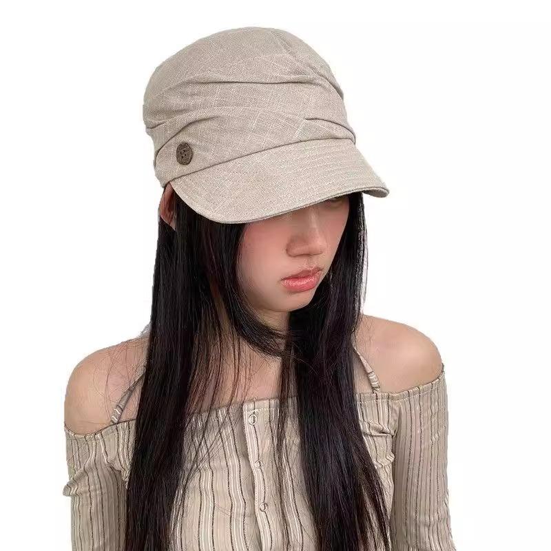 Dünner, atmungsaktiver Reithut für Damen für Frühling und Sommer, koreanische Version des Entenzungen-Sonnenschutzes, literarisch und schlicht