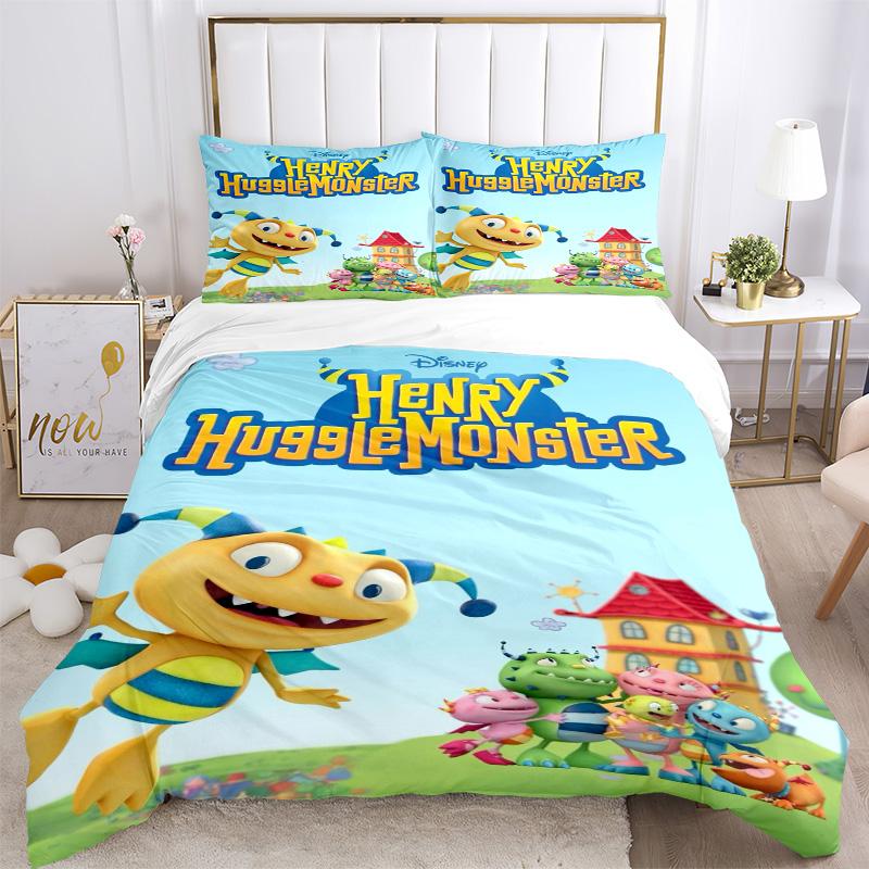 Monster Henry Bedding 3 Piece Set HD Print Duvet Cover Pillowcases for Teens Adult Bedroom Decoration Christmas Gift