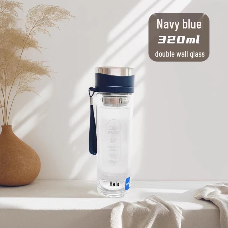 HAERS Double-Walled Borosilicate Glass Tea Cup with Handle 320ml