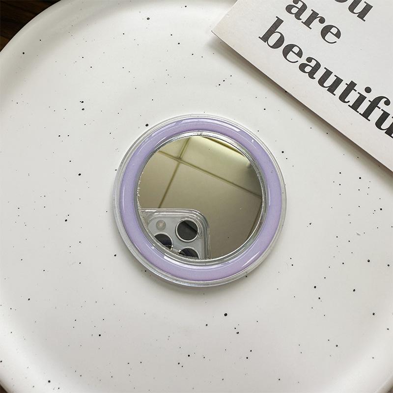 Magsafe Solid Color Magnetic Suction Transparent Mobile Phone Airbag Bracket Base Diy Mirror Portable Makeup Mirror Simple Refrigerator Sticker