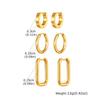 Set Hoops, Stainless Steel Hoop Earrings for Women, Geometric Round Square Huggies Hoops Earrings Cartilage Punk Jewelry