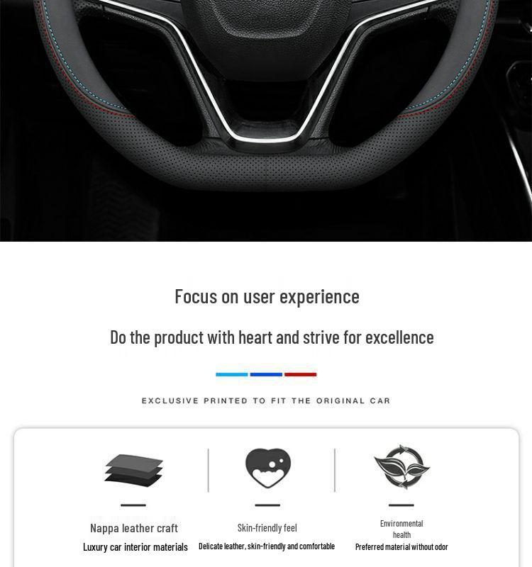 Universal Genuine Leather Anti-slip Steering Wheel Cover for Baojun Models