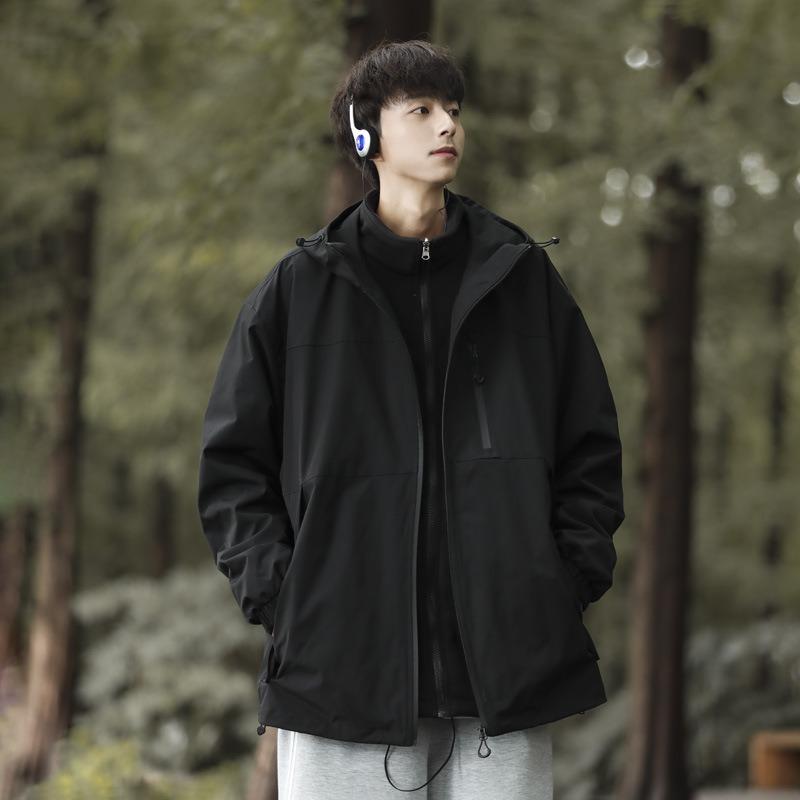 Jacket Men's 3-in-1 2024 New Spring and Autumn Outdoor Mountaineering Suit Windproof Jacket