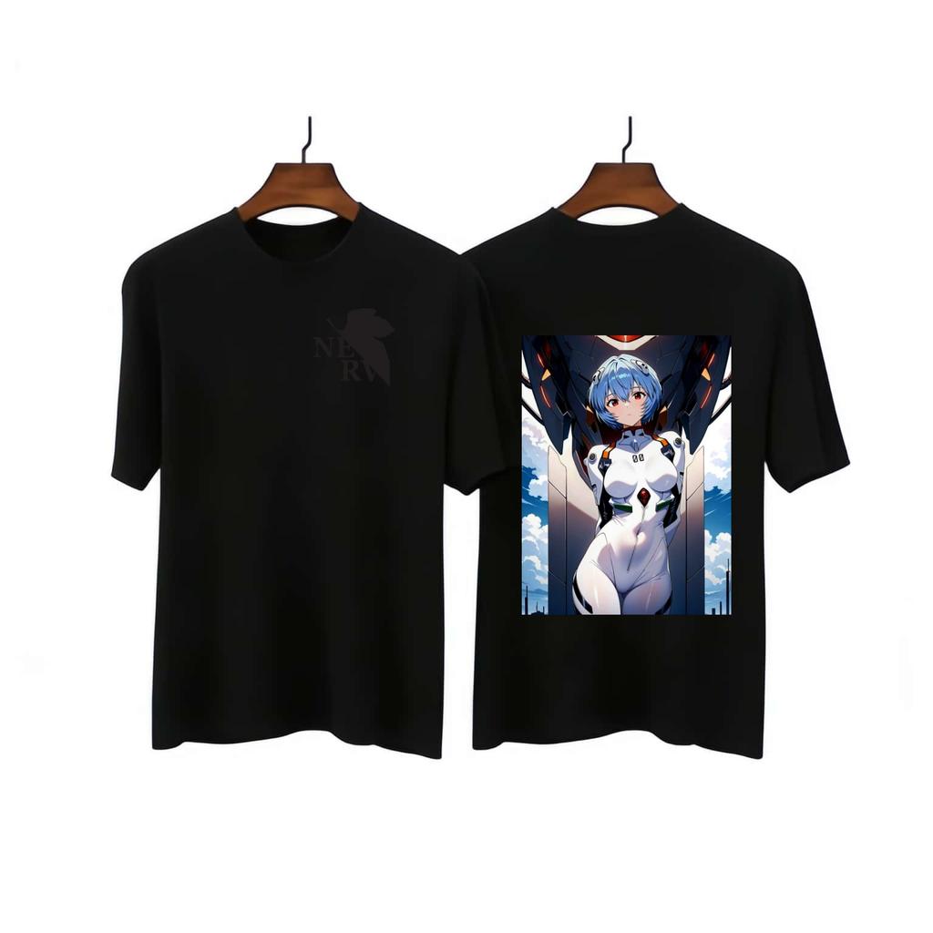 Retro Neon Genesis Evangelion Anime Ayanami Printed T-shirt Men's and Women's T-shirt Men's Top Sports T-shirt 2026 Summ
