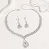 European Style Full Diamond Bridal Necklace Set - Elegant High-End Fashion Jewelry for Special Occasions