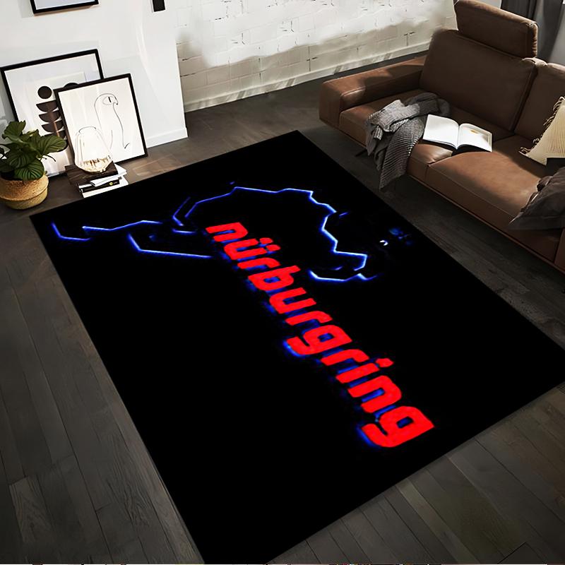 Nürburgring Rennstrecke Design Teppich Rutschfester Teppich geeignet für Wohnzimmer- und Schlafzimmer-Sofas.