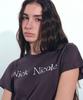 Nigaennikol Nicole Pintuck Crop Tee_Charcoal