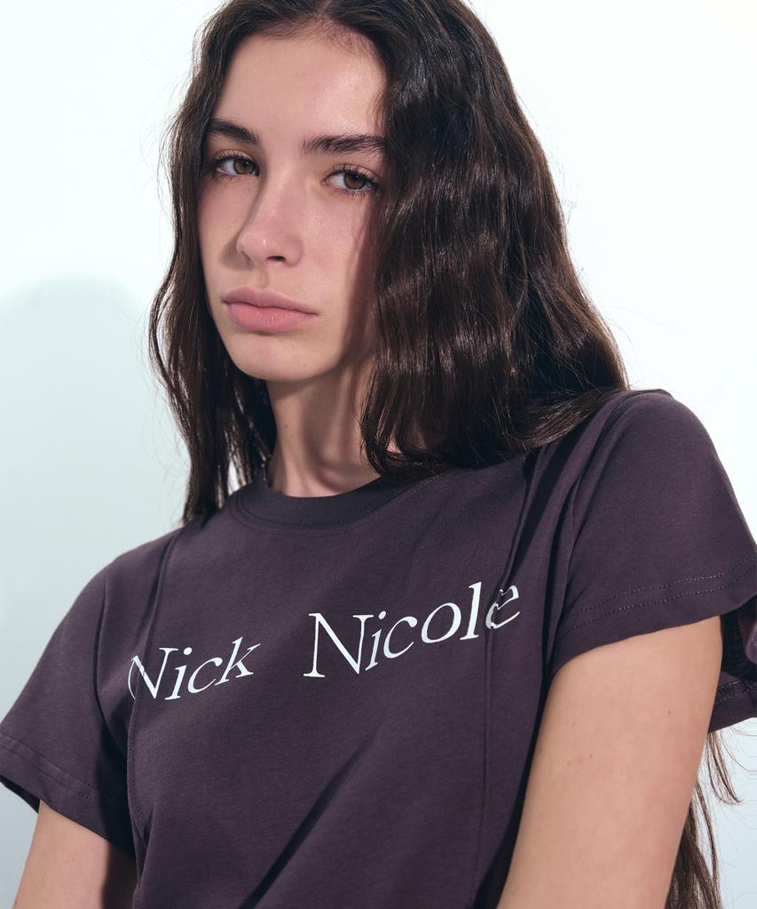 Nigaennikol Nicole Pintuck Crop Tee_Charcoal