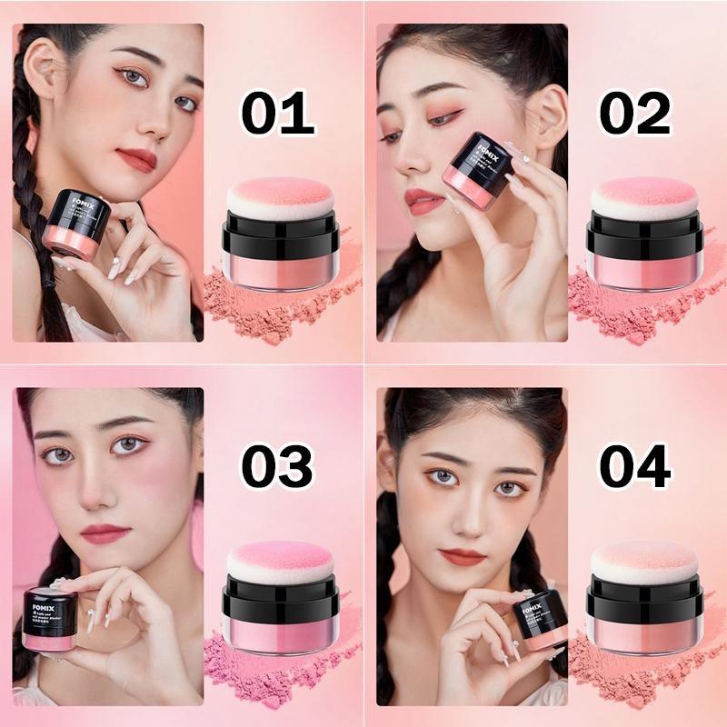 1 ks sypká pudrová tvářenka Air Cushion tvářenka Přírodní tvářenka na tváře Třpytivá tvář Vysoce pigmentovaný make-up na tvářenku, dlouhotrvající a lehký