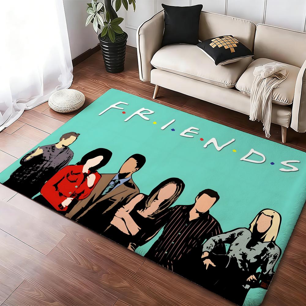 Friends Welcome Floor Mat Cozy Flannel Soft Thick Non-Slip Mat For Living Room Bedroom Kitchen Decor Rugs