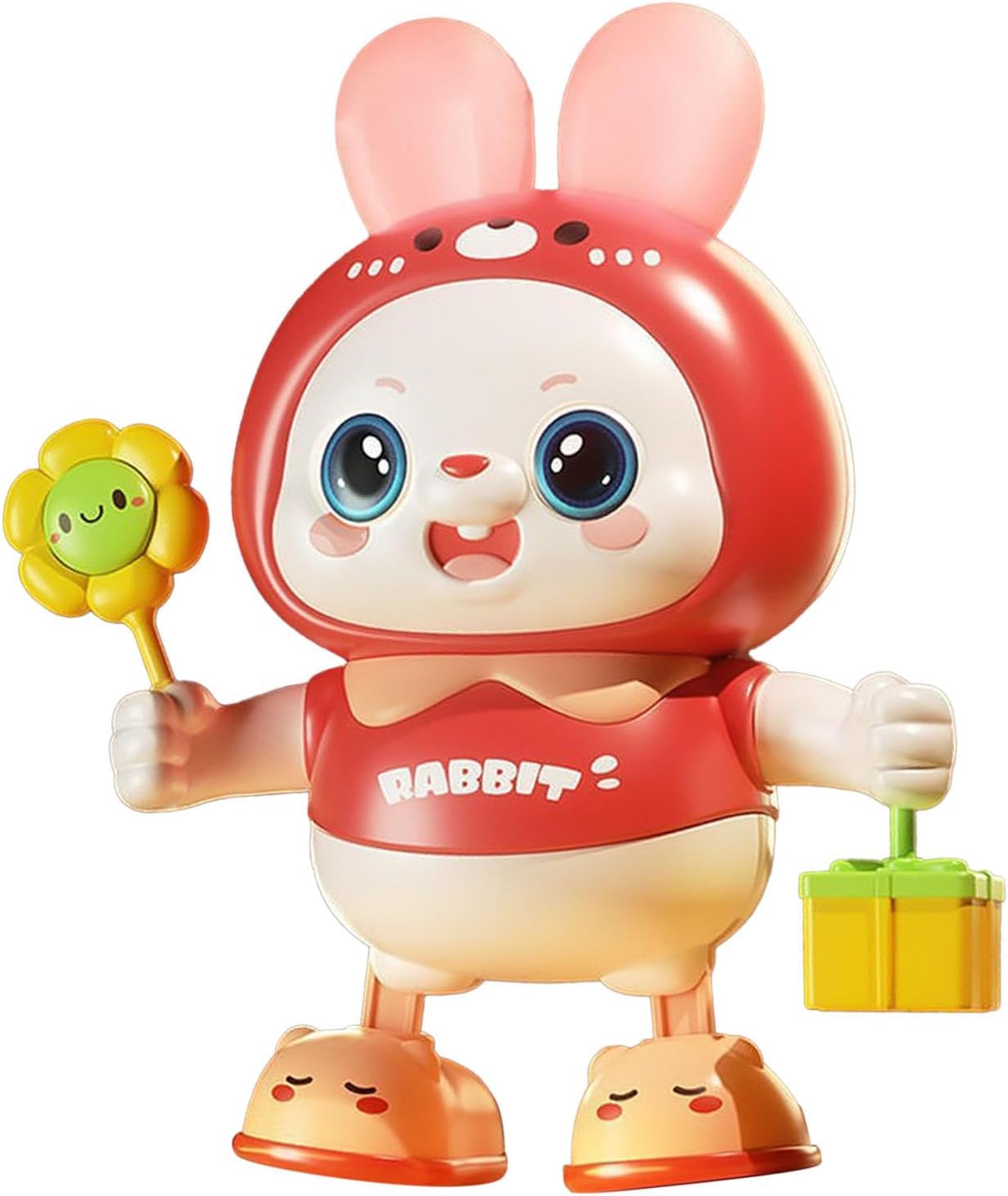 Музыкальная танцующая игрушка-кролик для детей, Танцующий кролик для тренировки поднятия головы (розовый)