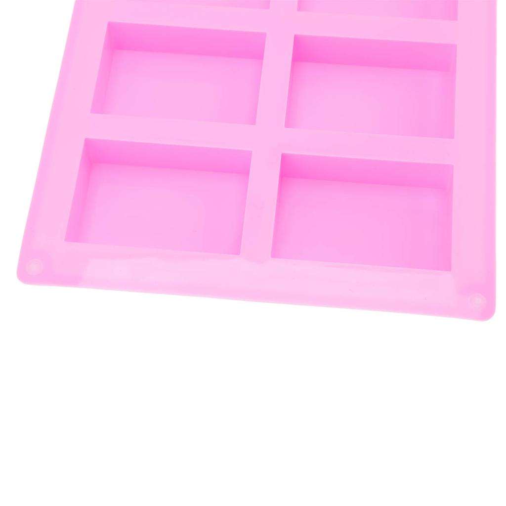 2Pcs Silicone Mold 6 Grids Heat Resistant Flexible Reusable Silicone Mold for Making Soaps Baking Cakes Muffins