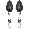 Pair of Motorcycle Mirrors, Black Aluminum Adjustable Stalk, Universal Mount for 8mm or 10mm Handlebar, for Scooters and Bikes