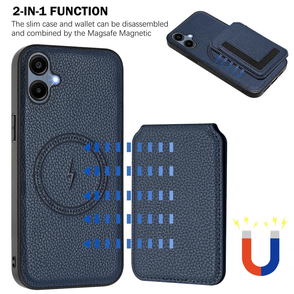 Magsafe 2-in-1 abnehmbare Nothing CMF Phone 1 Brieftaschenhülle mit Kartenhalter, magnetischer Ständer, PU-Leder-Klapphülle für Nothing CMF Phone1/Phone 2A