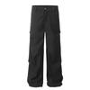 Black Pleated Wide Leg Trousers Men Women Casual Business Pants With Drape Flow