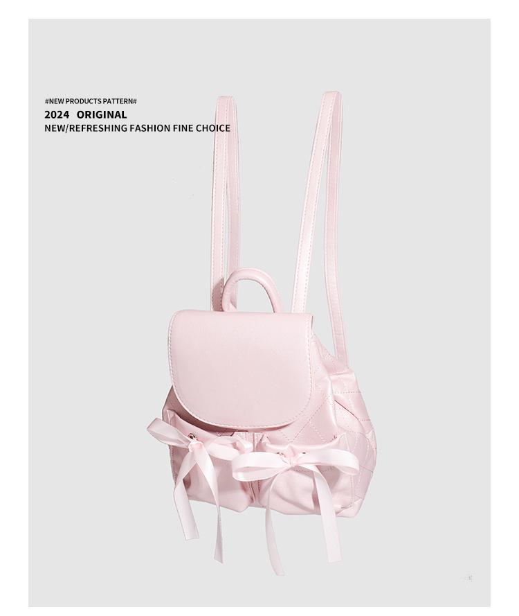 Moda letnia 2024 Słodki plecak sportowy do baletu z kokardą dla kobiet i dziewcząt