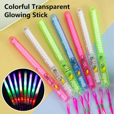 1Pcs Flashing LED Wand Sticks Glowing with Rope Multicolor Cheer Tube Light Birthday Wedding Music Party Festival Supplies