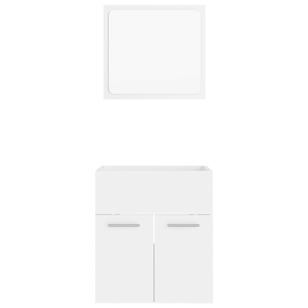 2 Piece Bathroom Furniture Set White Particleboard