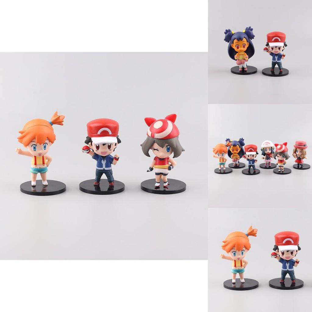 Charming Pvc Anime Figurines Set Of Six Including Ash Misty And Adorable Pet Models
